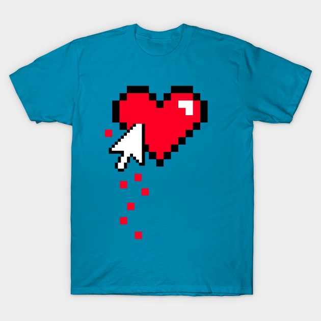 Wounded Pixel Heart T-Shirt by Dellan